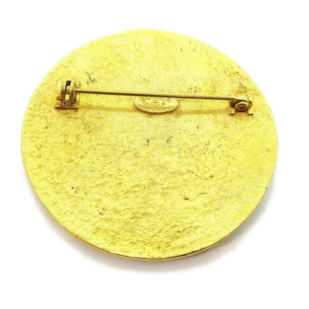 Chanel Medallion Brooch Pin Gold 94P 92604 - Picture 2 of 4